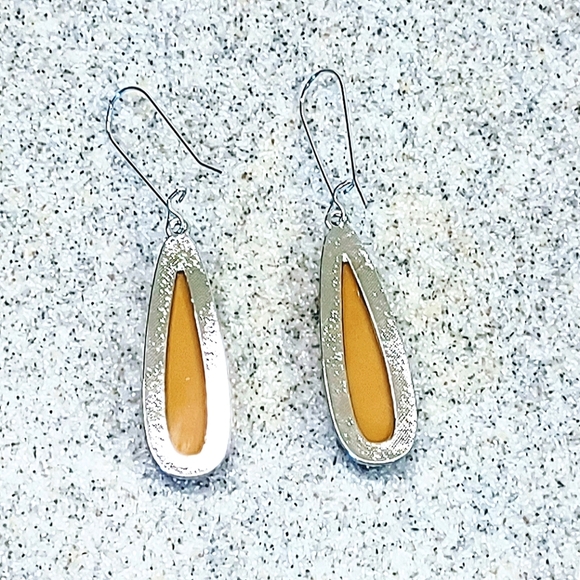FACETED ART GLASS TEARDROP DANGLE DROP STAINLESS STEEL WIRE HOOK EARRINGS - Picture 3 of 6
